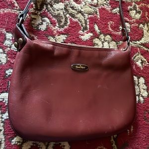 Etienne Aigner Burgundy red leather shoulder bag